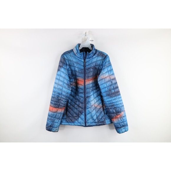 The North Face Womens Small Spell Out Thermoball Eco Insulated Jacket Galactic
